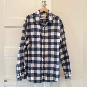 Navy and White Plaid Shirt